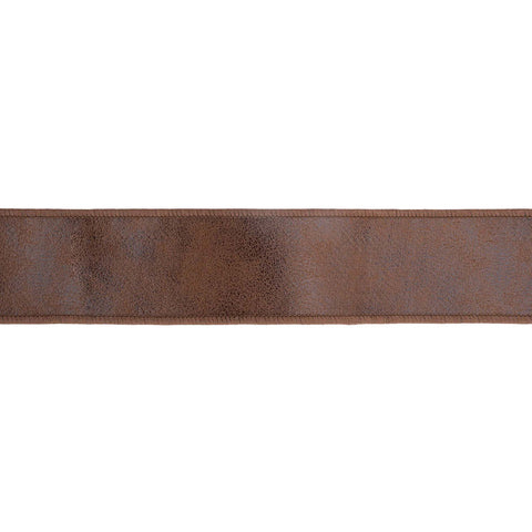 2.5" Brown Leather Wired Ribbon with Jute Backing | 10 Yards, shoptreeboutique.com