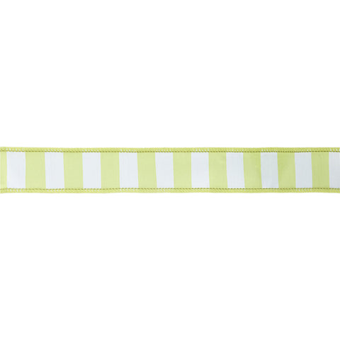 Green/White Stripe wired 1.5" ribbon, shoptreeboutique.com