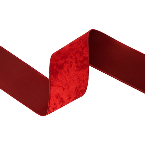 4" Red Heritage Velvet Wired Ribbon | 10 Yard, shoptreeboutique.com