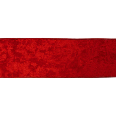 4" Red Heritage Velvet Wired Ribbon | 10 Yard, shoptreeboutique.com
