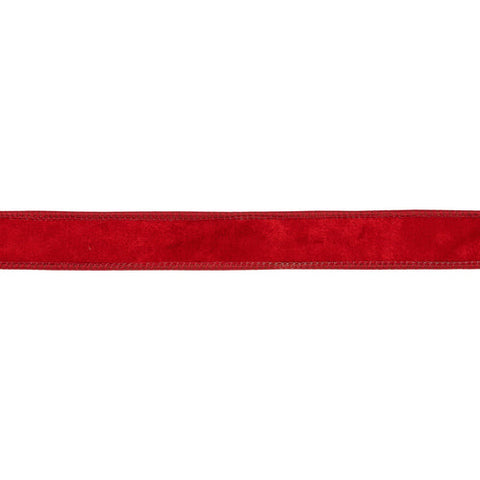 1" Red Heritage Velvet Wired Ribbon | 10 Yards, shoptreeboutique.com