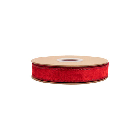 1" Red Heritage Velvet Wired Ribbon | 10 Yards, shoptreeboutique.com