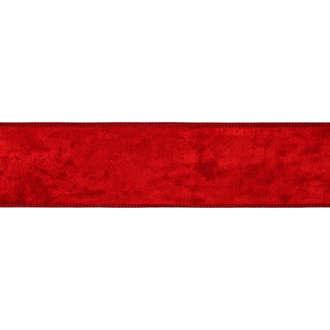 2.5" Red Heritage Velvet Wired Ribbon | 10 Yard, shoptreeboutique.com
