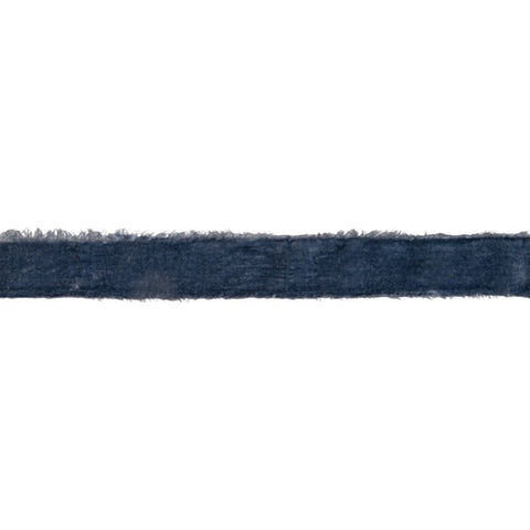1 1/2" Frayed Velvet | Smoke Blue | 5 Yard Roll, shoptreeboutique.com