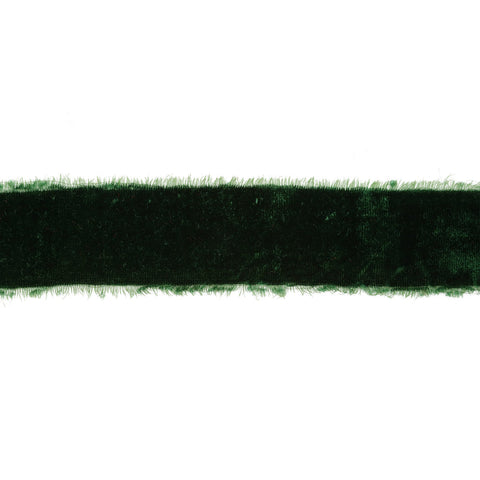 1.5" Spruce Frayed-Edge Velvet Ribbon | 5 Yards, shoptreeboutique.com