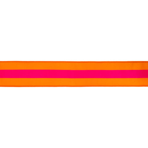 2 1/2" Pink on Orange Center Stripe, Orange Backing | 10 Yard Roll, shoptreeboutique.com