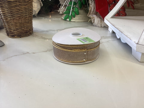 1"X10Y METALLIC WOVEN RIBBON