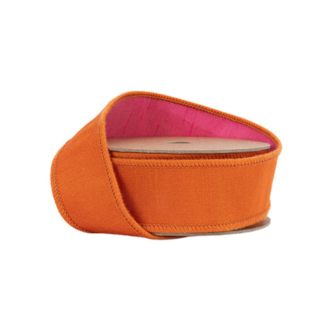 1 1/2" Orange with Hot Pink Backing | 10 Yard Roll, shoptreeboutique.com