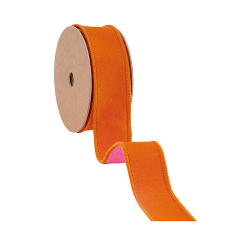 1 1/2" Orange with Hot Pink Backing | 10 Yard Roll, shoptreeboutique.com