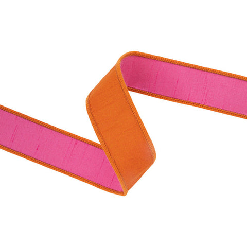 1 1/2" Orange with Hot Pink Backing | 10 Yard Roll, shoptreeboutique.com