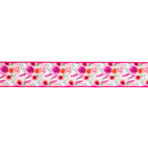 2 1/2" Bright Floral Bouquet , Pink Backing | 10 Yard Roll, shoptreeboutique.com