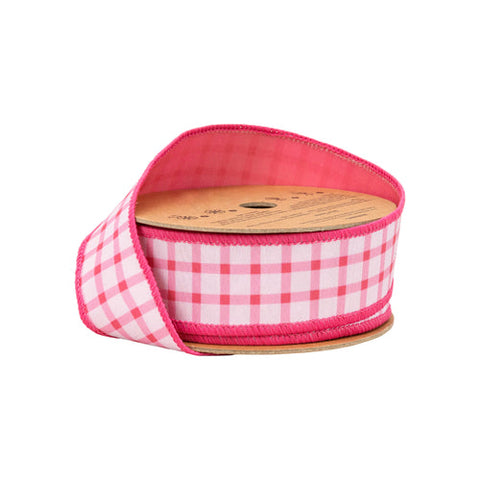 1 1/2" Coral Gridlines on White, Coral Backing | 10 Yard Roll, shoptreeboutique.com