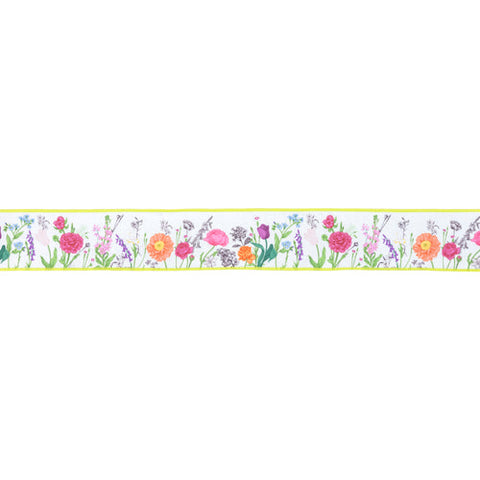 2 1/2" Horizontal Floral Stems, Green Backing | 10 Yard Roll, shoptreeboutique.com