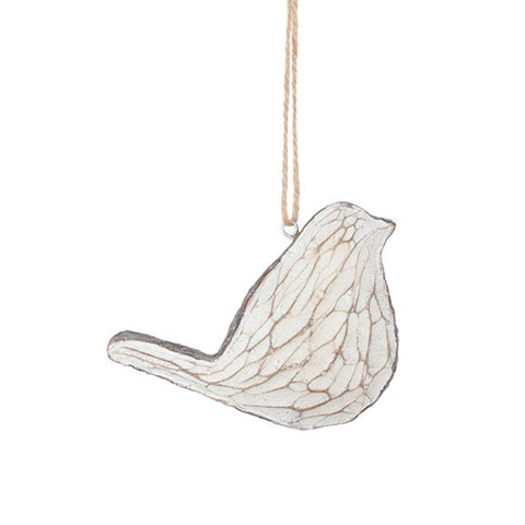 Carved Wood Bird Ornament - Flying, shoptreeboutique.com