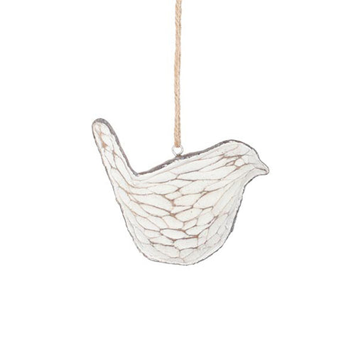 Carved Wood Bird Ornament - Perched, shoptreeboutique.com
