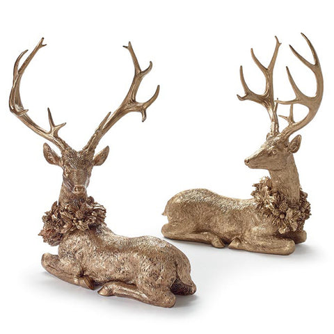 21" Gold Resin Deer Decor, shoptreeboutique.com