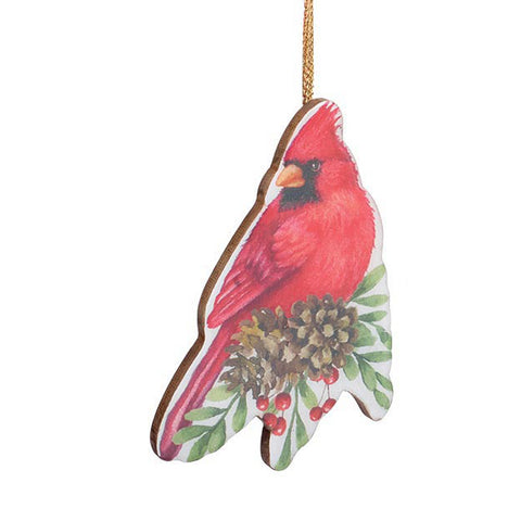 Christmas Cardinal Mango Wood Ornament - Male, shoptreeboutique.com