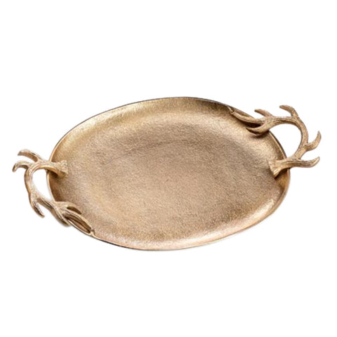 20" Gold Antler Serving Platter - Large, shoptreeboutique.com