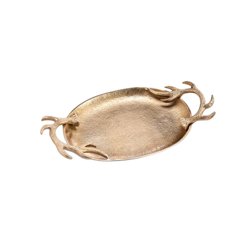 16" Gold Antler Serving Platter - Small, shoptreeboutique.com