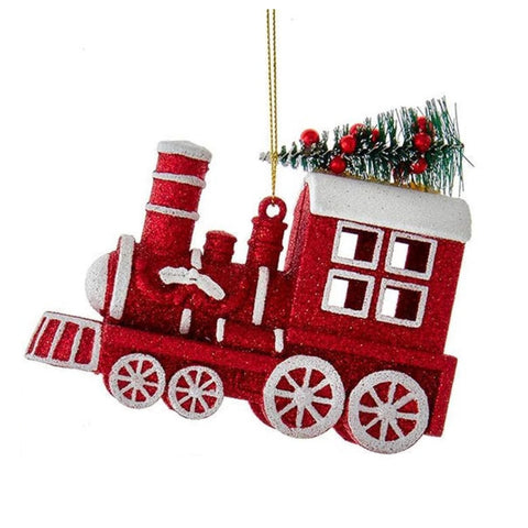 Red Locomotive Ornaments by Kurt Adler, shoptreeboutique.com