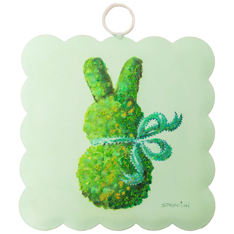 Mini Scallop Art Green Boxwood Bunny, shoptreeboutique.com