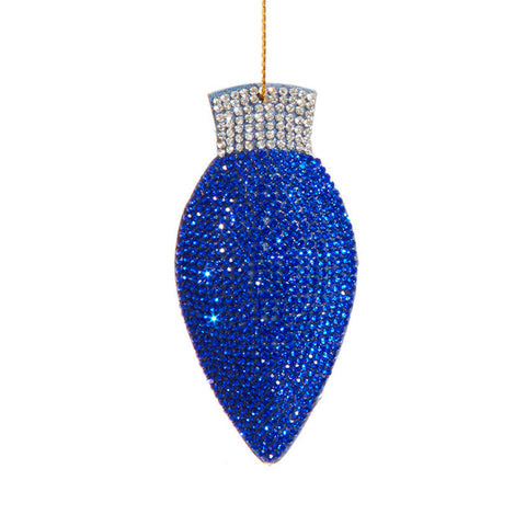 Blue Bedazzled C9 Bulb Ornaments by Kurt Adler, shoptreeboutique.com