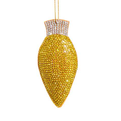 Gold Bedazzled C9 Bulb Ornaments by Kurt Adler, shoptreeboutique.com