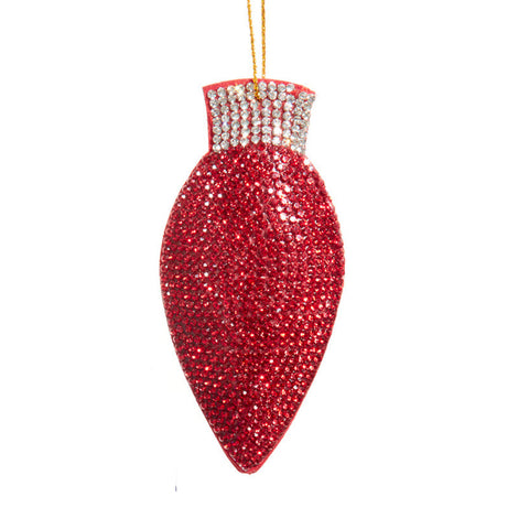 Red Bedazzled C9 Bulb Ornaments by Kurt Adler, shoptreeboutique.com