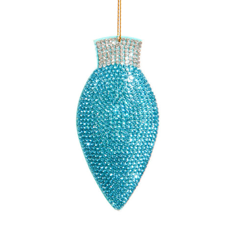 Turquoise Bedazzled C9 Bulb Ornaments by Kurt Adler, shoptreeboutique.com