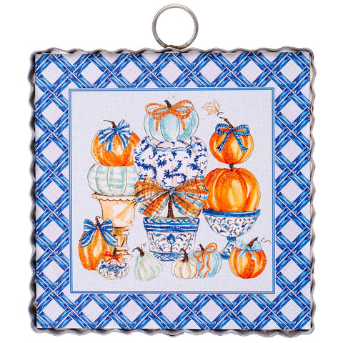 Mini Art Blue Pumpkin Topiary, shoptreeboutique.com