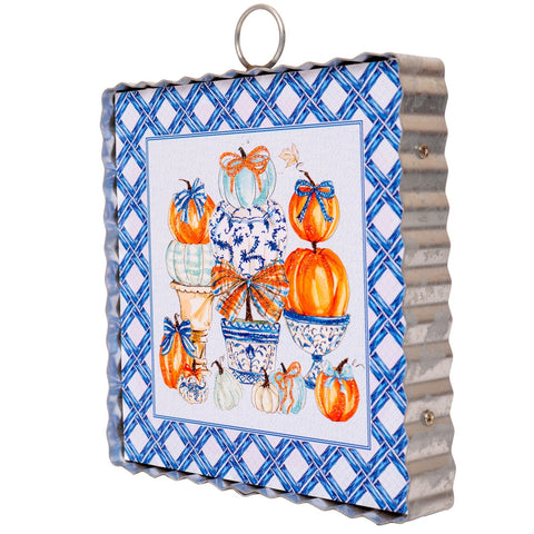 Mini Art Blue Pumpkin Topiary, shoptreeboutique.com