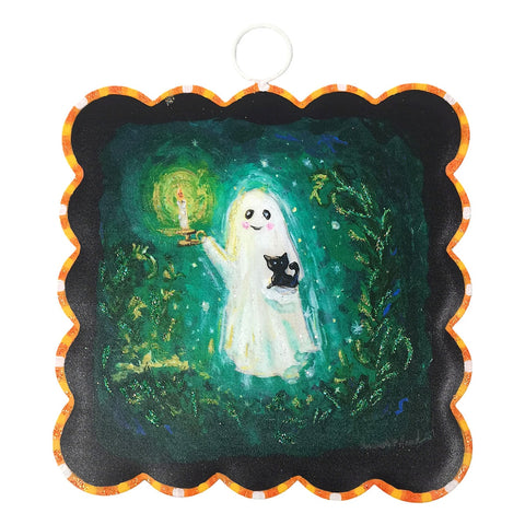 Mini Scallop Art Ghost & Kitten, shoptreeboutique.com