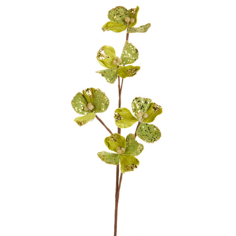 23.5" Velvet Floral Spray - Green, shoptreeboutique.com