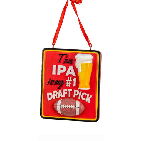 IPA & Draft Beer Ornament, Red, thetreeboutique.ai