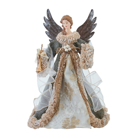 Ivory and Green Angel Tree Topper by Kurt Adler, Blue Airplane Ornament by Kurt Adler, shoptreeboutique.com
