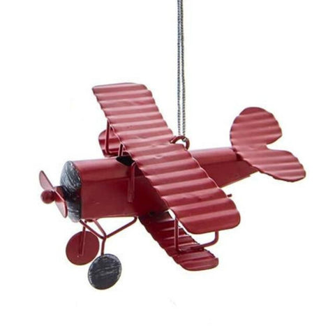 Red Airplane Ornament by Kurt Adler, shoptreeboutique.com