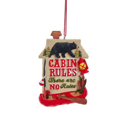 Cabin and Camping Sign Ornaments - Cabin Rules, shoptreebouque.com