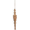 15" Light Natural Wood Finial Ornament