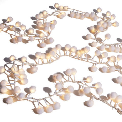 8' White Snowball Snake Light with 130 Warm White Lights, shoptreeboutique.com