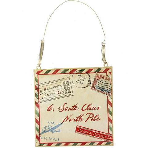 6" Metal Vintage Postcard Ornament, Thetreeboutique.ai