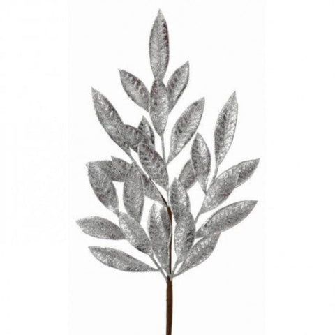 24" Glittered Antique Bay Leaf Spray, shoptreeboutique.com