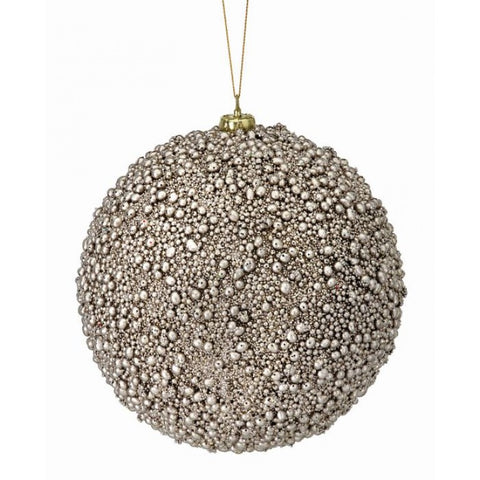 6" Glitter Metallic Bead Ball Ornament