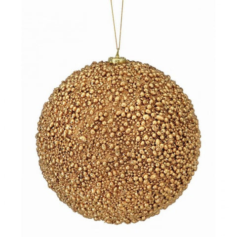 6" Glitter Metallic Mini Bead Ball Ornament, shoptreeboutique.com