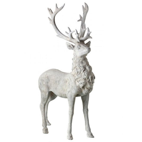 20.5" Resin Standing Whitewash Reindeer