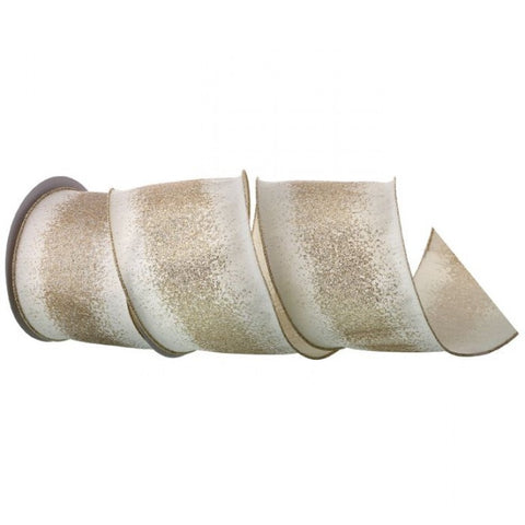 4"x10Y Glitter Center Dupion Ribbon