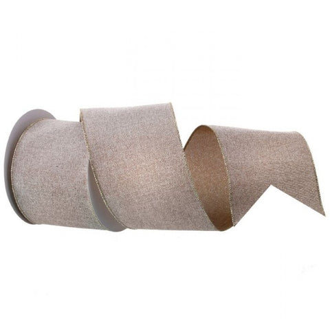 4"x10Y Sugar Linen Ribbon