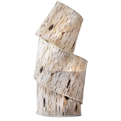 4"x10Y Frost Birch Polyester Ribbon