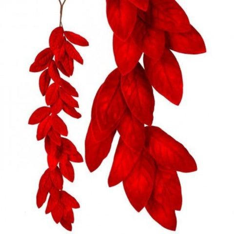 48" Deluxe Velvet Magnolia Leaf Garland, shoptreeboutique.com