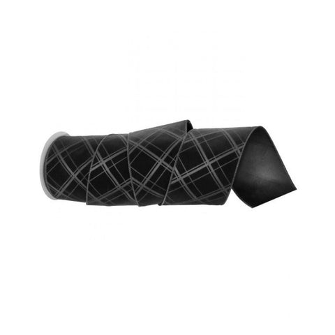 4"x10Y Embossed Plaid Velvet Wired Ribbon