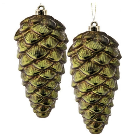 10" VP Metallic Pinecone Ornament (Set of 2), thetreeboutique.ai